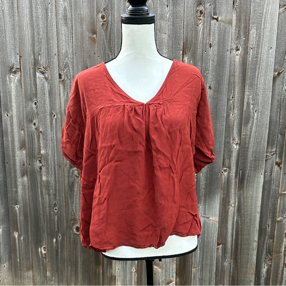 Madewell Terracotta V-Neck Crop Top EUC